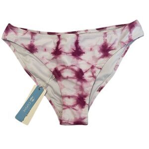NWT Cupshe size small pink and white tie dye high cut bikini bottoms